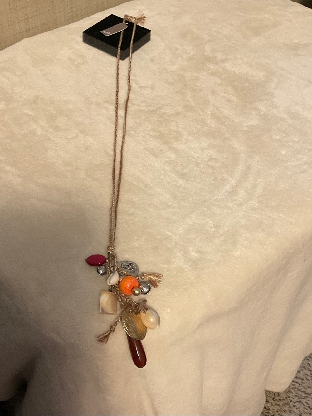 J. Jill Gold-Tone Multi Charm Necklace with Red and Orange Accents